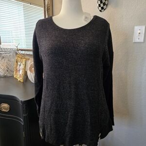 Soft Surroundings Dark Charcoal Long Sleeve Top XL NWT